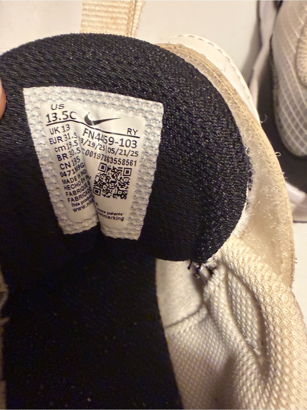 Nike Kids Black and White Velcro Sneakers - Picture 5 of 5